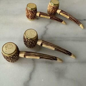 Vintage Salt & Pepper Shakers - Canadiana Faux Antler